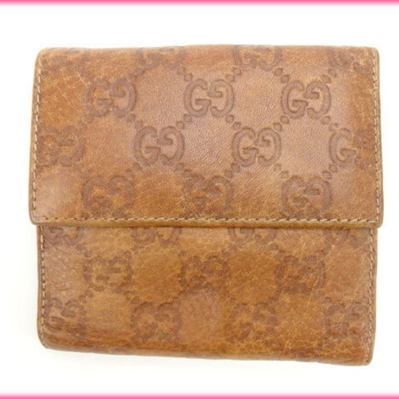 Authentic Gucci Wallet Purse Folding wallet Guccissima Brown Woman - Picture 3 of 5